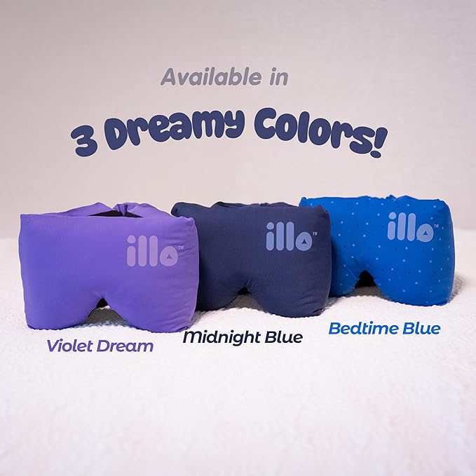 illo Wearable Pillow Sleep Mask | Soft Mulberry Silk Blackout Sleeping & Napping Eye Mask | Best for Home Bed, Work, Airplane, Side Sleeper | Reversible as Travel Neck Pillow | Women & Men