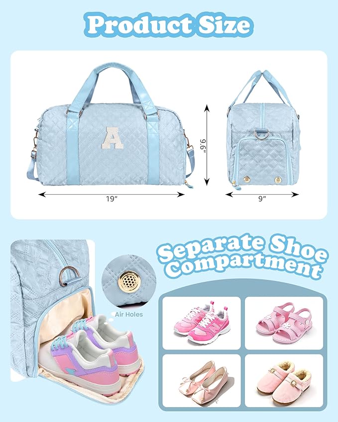 Travel Bags, Gifts for Friends Female Women, Initial Travel Duffel Bag, Gym Bag, Personalized Weekender Bag, Friend Wedding Girlfriend Birthday Gifts for Teen Girls, Graduation Gifts