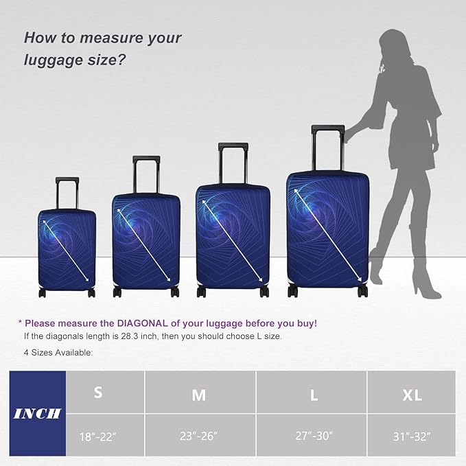 Explore Land Travel Luggage Cover Suitcase Protector Fits 31-32 Inch Case (Gyrotropic, XL)