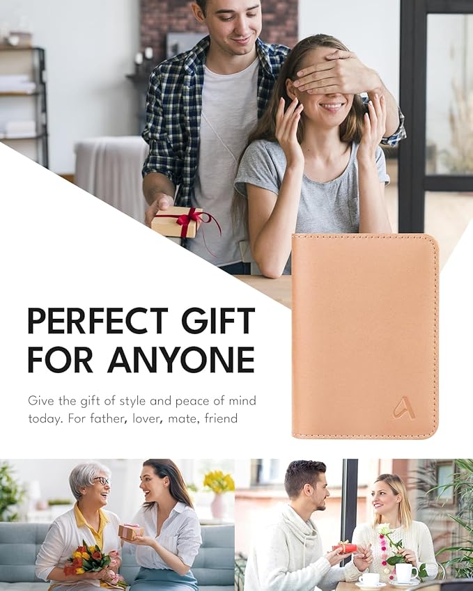 ALLIVE Genuine Leather Passport Holder - Wallets, Airport Essentials & Travel Gifts