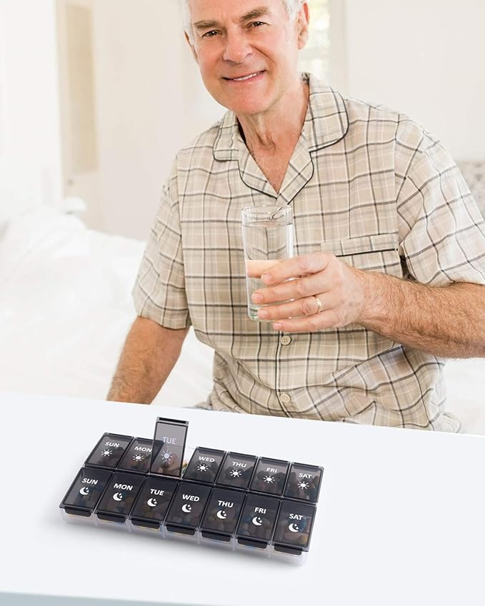 XL Weekly Pill Organizer 2 Times a Day, Fullicon Extra Large Daily Pill Cases Oversized AM PM Pill Box Twice a Day for Vitamin/Fish Oil/Pills/Supplements