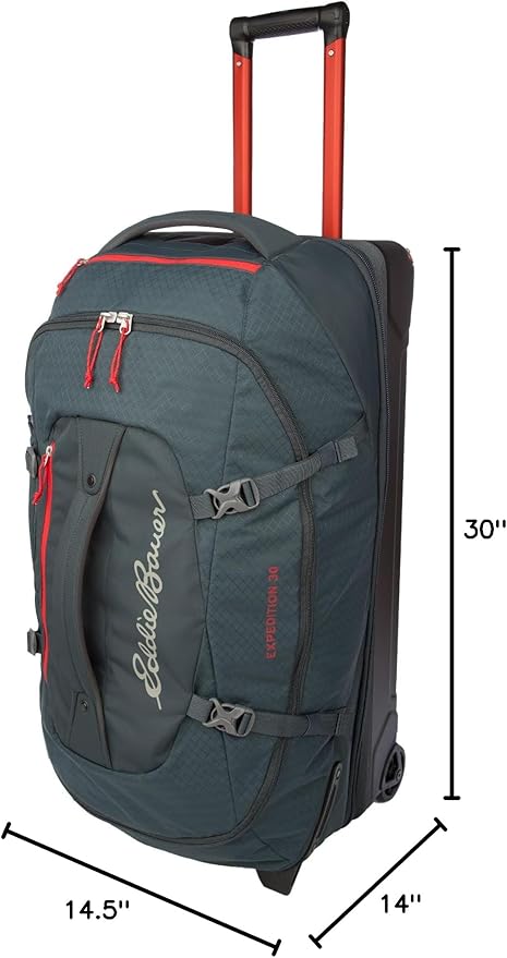 Eddie Bauer Expedition 30 Duffel 2.0 - Lightweight Travel Luggage Made From Rugged Polycarbonate and Nylon, Storm