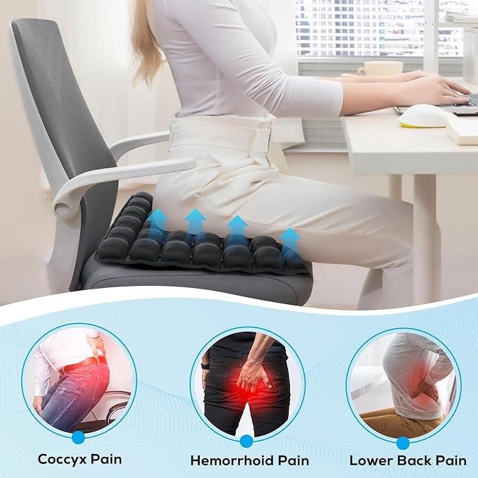 REDOFF®Inflatable Travel Seat Cushion,Portable seat Cushion, Suitable for Airplane Seats, Long-Distance Travel Seats, Office wheelchairs - Compact, Lightweight and Ergonomic Support.