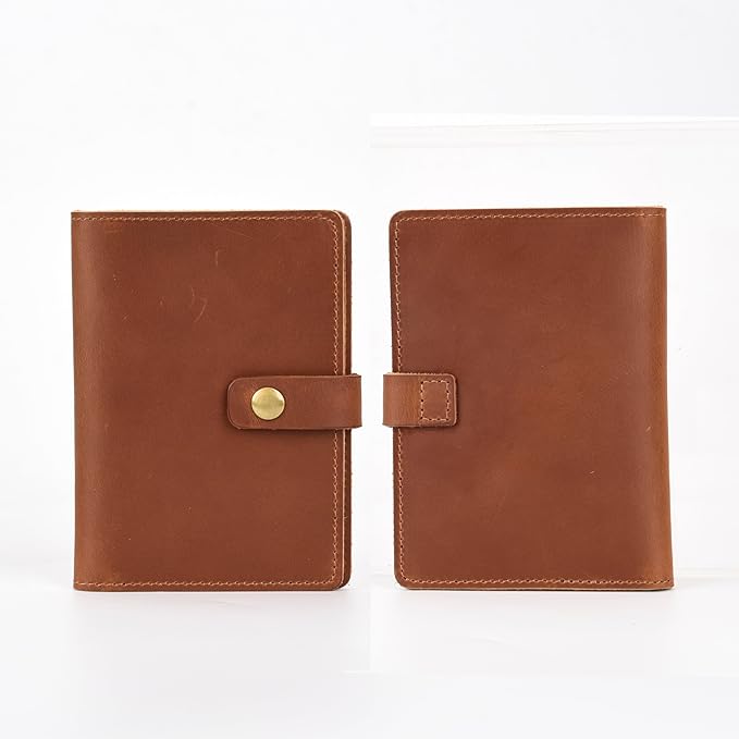 Passport Holder Cover Case Crazy Horse Leather Waterproof Travel Wallet Business Credit Card Vaccine Combo with Slot Accessories Documents Vintage Organizer Protector for Women Men Brown