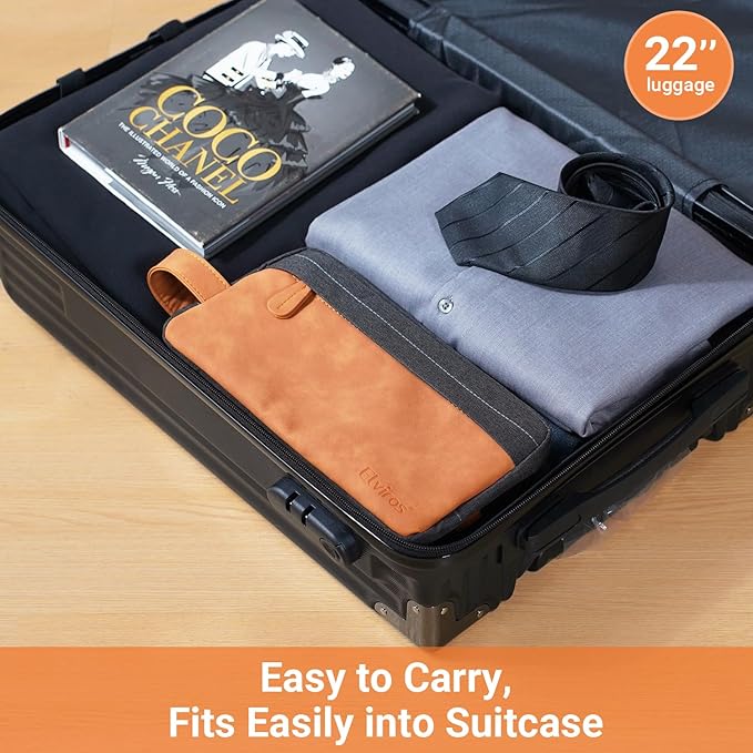 Elviros Travel Toiletry Bag Gift for Men,Mens Toiletries Bag Gifts Set Shaving Dopp Kit Water-resistant Bathroom Toiletries Organizer PU Leather Cosmetic Bags 2 Pack