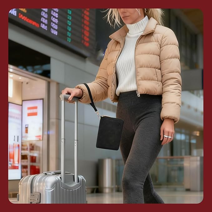 Passport Holder with Lanyard Around the Neck to Prevent Loss and Theft, Rfid Passport Holder for Travel, Passport Cover, Wallet & Case for Men and Women (With Adjustable Lanyard)