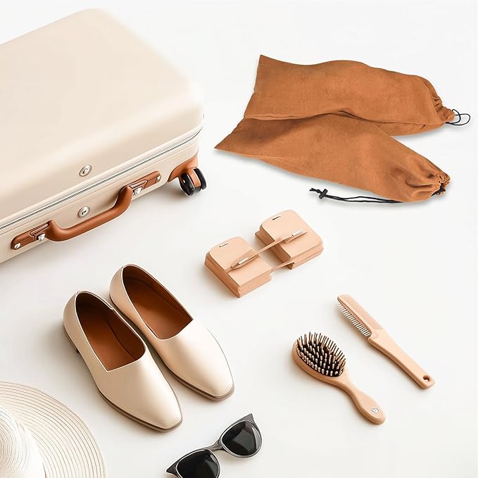 LAKE OF FIRE 8 Pcs Single Shoe Bags for Travel - 18"X9" Packing Shoe Travel Bags for Suitcase, Shoes (Brown)