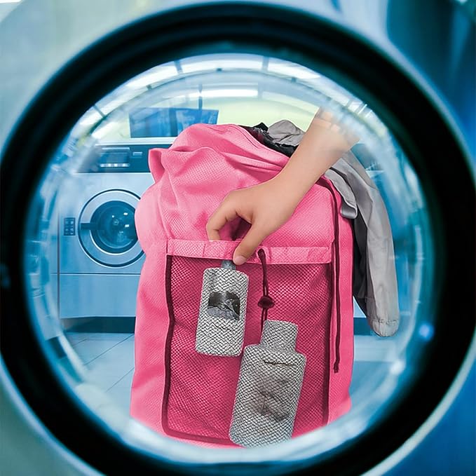 Laundry Bag Backpack Large Travel Laundry Bag with Adjustable Shoulder Straps Portable Laundry Hamper for College, Dorm, Apartment Camp