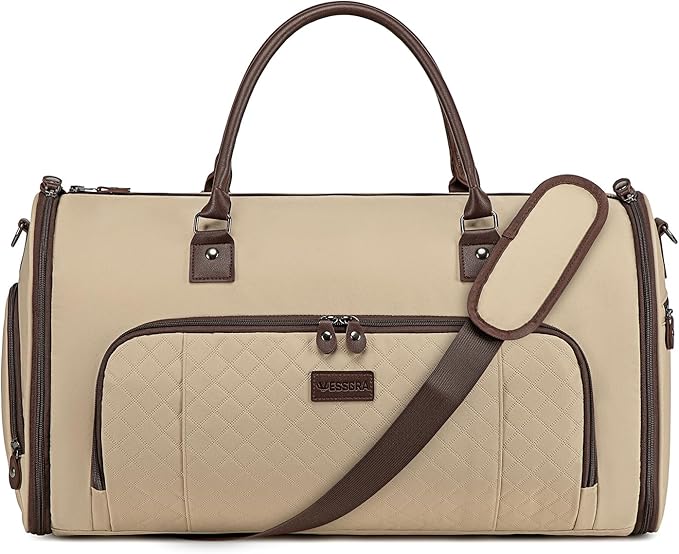 Garment Bag for Airplane Travel, Carry On Garment Duffle Bags for Women, 2 in 1 Travel Suit Bag with Shoes Compartment Carry on Bag Hanging Garment Bag Travel with Shoulder Strap,Black