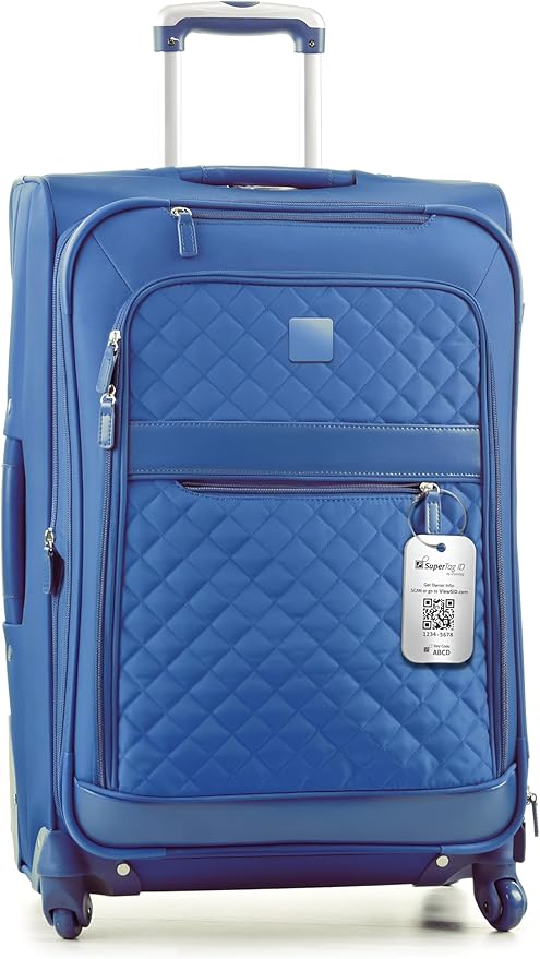 Dynotag® Sentry Series Solid Metal Web Enabled Smart Luggage Tag ID + Steel Loop, Anodized Aluminum with DynoIQ™ & Lifetime Recovery Service (Frost Silver)