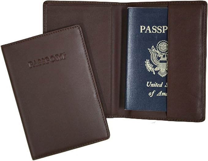 Royce Leather Rfid Blocking Passport Travel Document Organizer In Genuine Leather Packing Organizer, Brown 2