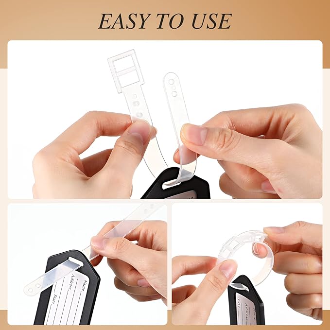 200 Pieces Bulk Luggage Tags for Suitcases Plastic Backpack Book Bag Baggage Name Tags