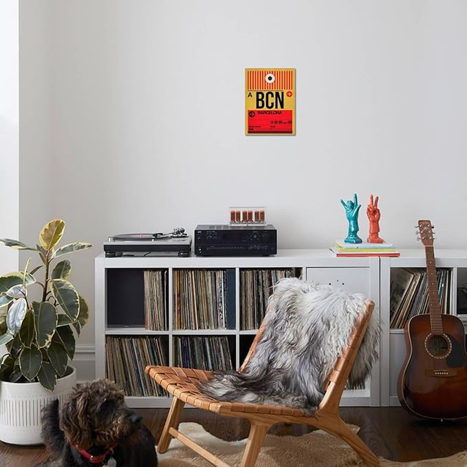 ART.COM Stretched Canvas Print BCN Barcelona Luggage Tag 1 by NaxArt, 12" x 16"