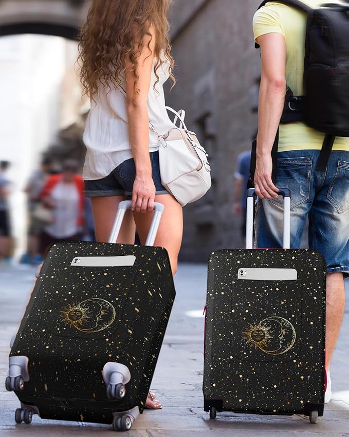 Slohif Luggage Cover for Suitcase Tsa Approved Protector - Luggage Sleeve Large Suit Case Cover Travel Stretch Baggage Case Protective Washable Fit 31-32 Inch Sun XL