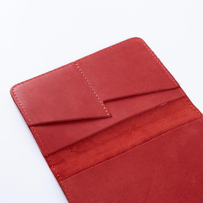 INCARNE Leather Passport Holder for Travel - Passport Case - Passport Wallet for Men - Passport Cover for Women Sleeve Protector - Travel Essentials Vacation Luggage Travel Gifts - Vintage Red