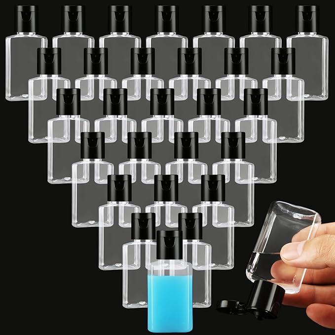 100PCS Travel Size Bottles 1oz Mini Travel Shampoo Bottles Small Plastic Empty Bottles, Refillable Cosmetic Containers with Flip Cap Clear Portable Small Bottles for Liquid, Lotions, Toner, Body Soap