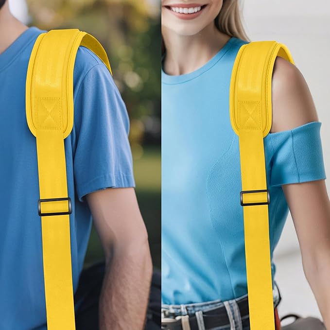 ZINZ 74" Shoulder Strap with Fixed Pad and Dual Balanced Buckles๏ผYellow