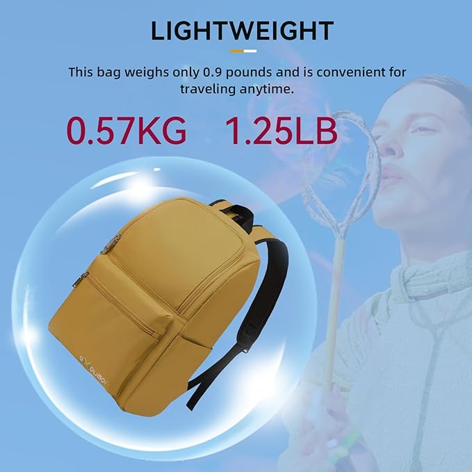 OMOUBOI Casual Daypacks Superbreak Backpack 14 inch Laptop Backpack for Women & Men Fits Tourism Business (Ginger)
