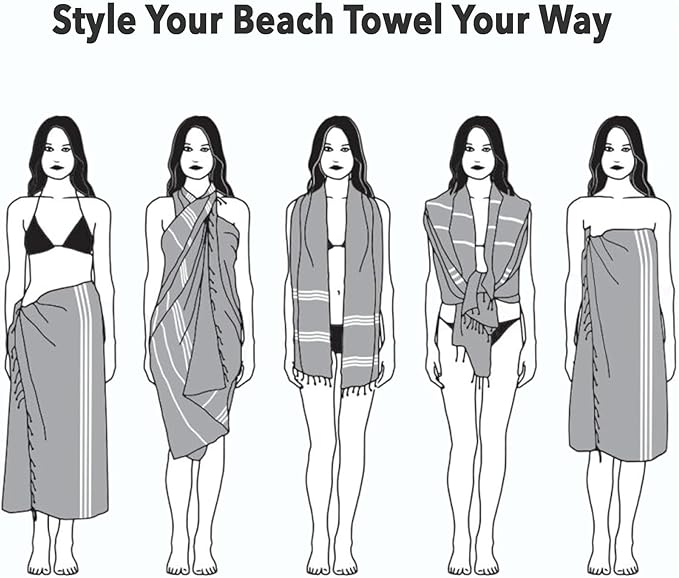 100% Cotton Turkish Peshtemal Towel – Lightweight, Quick-Dry, Highly Absorbent – Beach, Bath, Travel – Diamond Pattern (Turquoise)