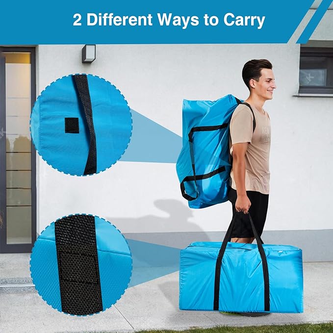 Extra Large Moving Bag Heavy Duty Space Saver Storage bag for Clothing Packing Blue Bag for moving Vaccine Sealed Blue Storage bags (2 Pack Moving Bags)