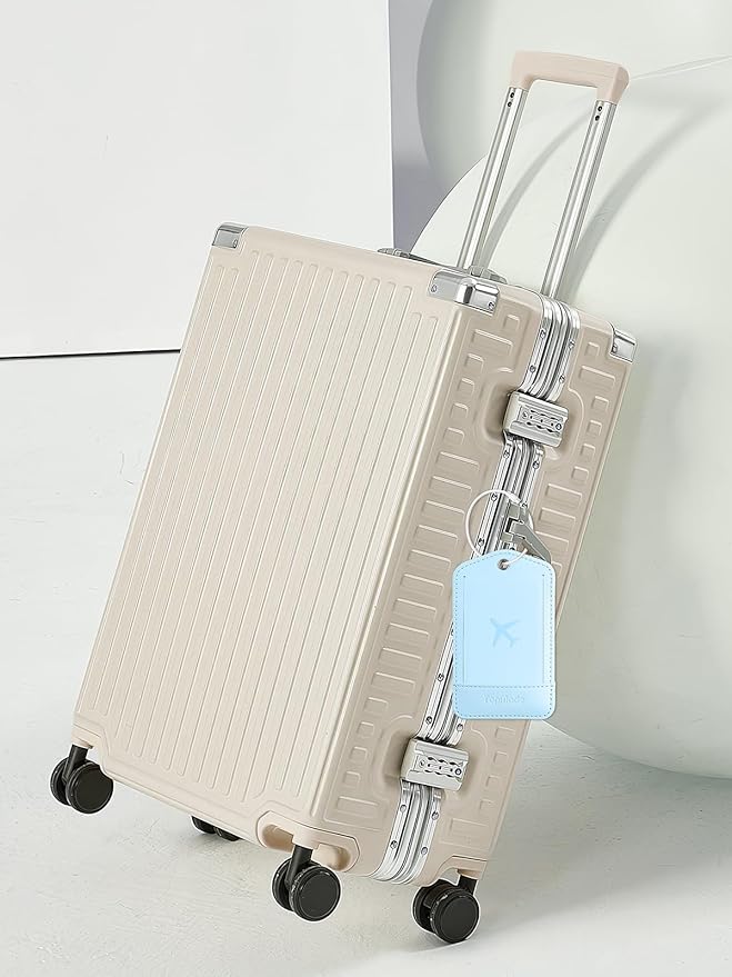 TopMade Smart Luggage Tag with Find My, Premium Leather Luggage Tags for Suitcase, Travel Bags, Backpacks, Anti-Lost Suitcase Tag Tracker for Travel with Privacy Name Card, Rechargeable