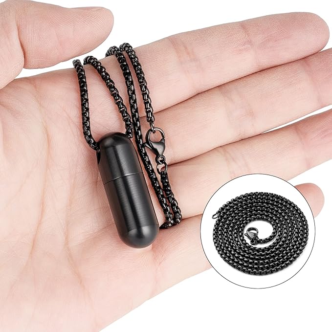 TISUR Keychain Pill Holder, Titanium Pill Case Small Pill Organizer Waterproof Pill Box, EDC Portable Pill Container Metal Tube for Travel Purse Outdoor