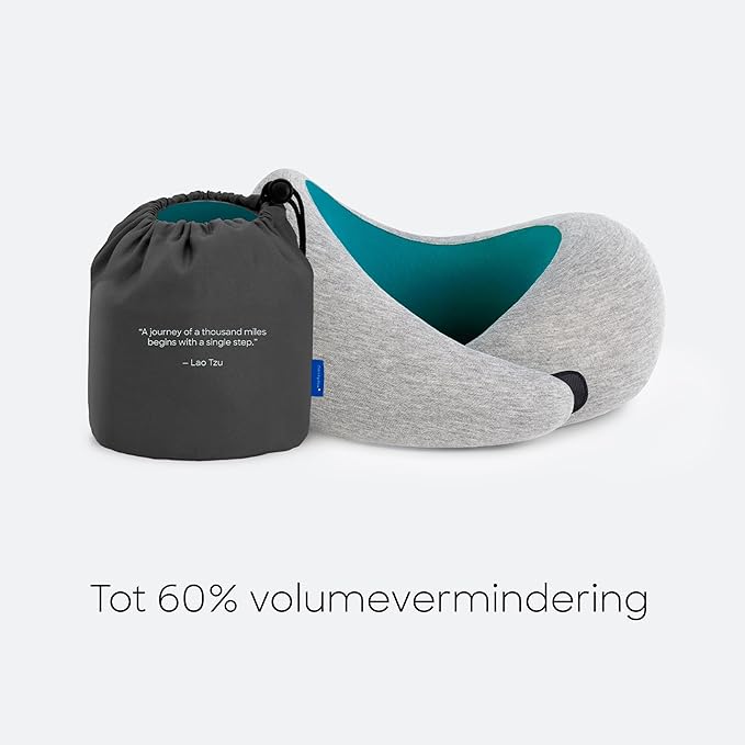 Ostrichpillow Go Neck Pillow, Travel Pillows for Airplanes, Premium Memory Foam Travel Pillow, 360º Ergonomic Design, Asymmetrical Sides, Travel Bag Included, Washable Modal Cover