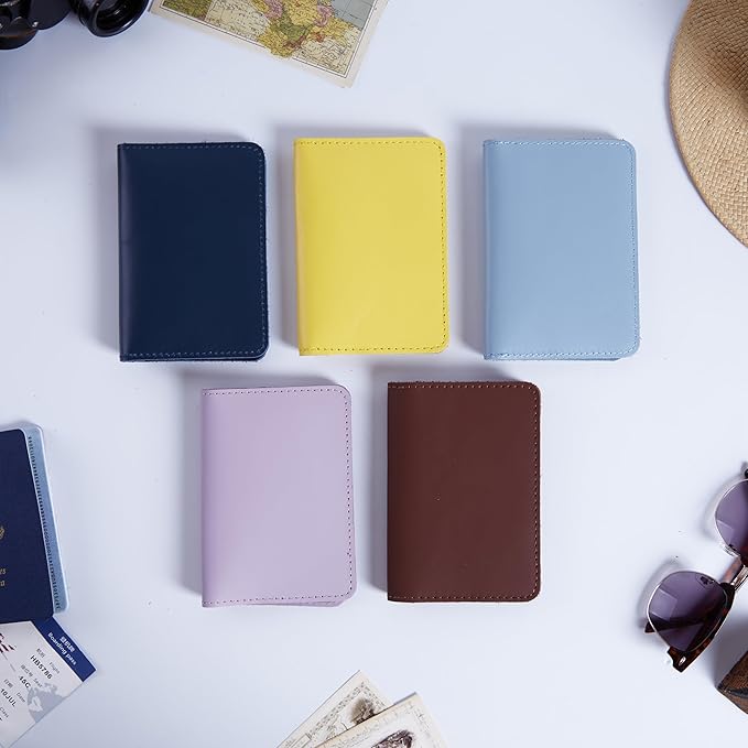 INCARNE US Leather Passport Holder for Travel - Passport Case - Passport Wallet for Men - Passport Cover for Women Sleeve Protector - Travel Essentials Vacation Luggage Travel Gifts - Classic Blue