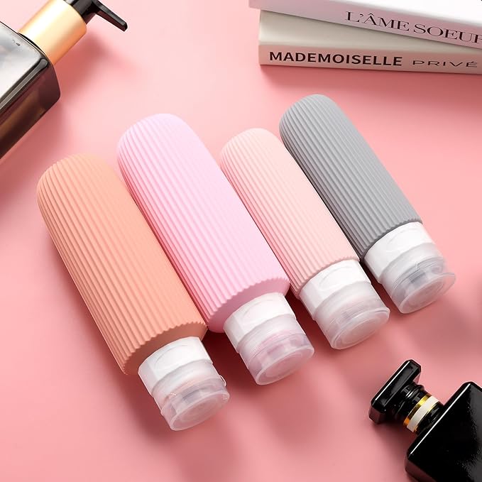 16 Pack Travel Bottles for Toiletries, Oversize Silicone Travel Containers jar for Toiletries, Leak Proof Refillable Liquid Shampoo And Conditioner Travel Essentials toiletry Bottles