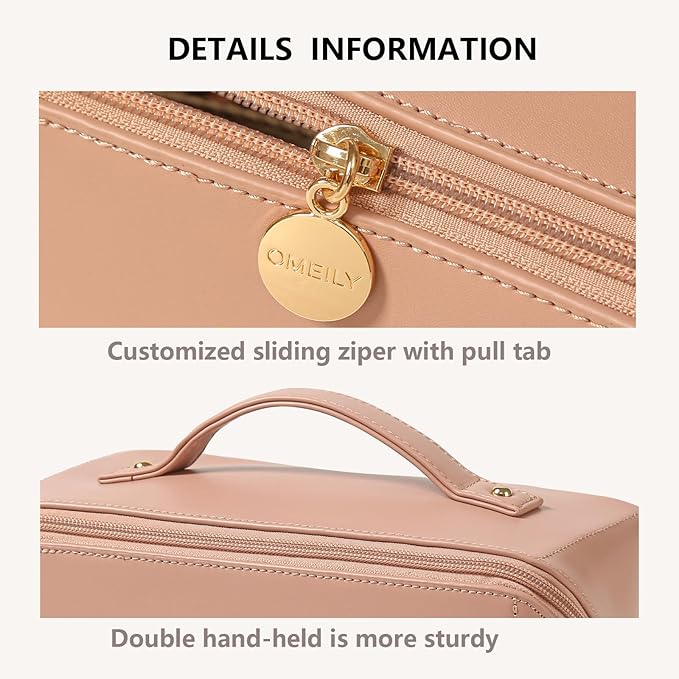 Travel Makeup Bag Toiletry Bag for Women Large Cosmetic Travel Bag Makeup Storage Box Skincare Organizer Vanity Organizer Bag Multi-Function Makeup Organizer with Compartments Travel essentials