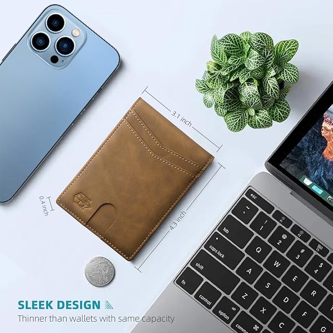 Zitahli Money Clip Wallets for Men,Slim Bifold Wallet 10-12 Cards, Mens Leather Wallet with ID Window,RFID Blocking Thin Minimalist Credit Card Holder,Gifts for Him