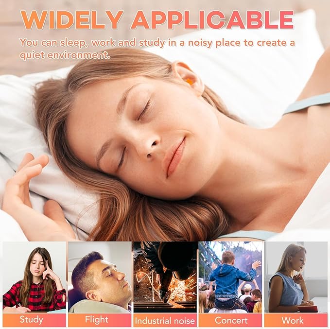 VOISEN Ear Plug,1000 Pairs Ear Plugs for Sleeping,32dB NRR 37dB SNR Ear Plugs Noise Cancelling for Snoring, Studying, Loud Events, Traveling & Concerts, Individual Package