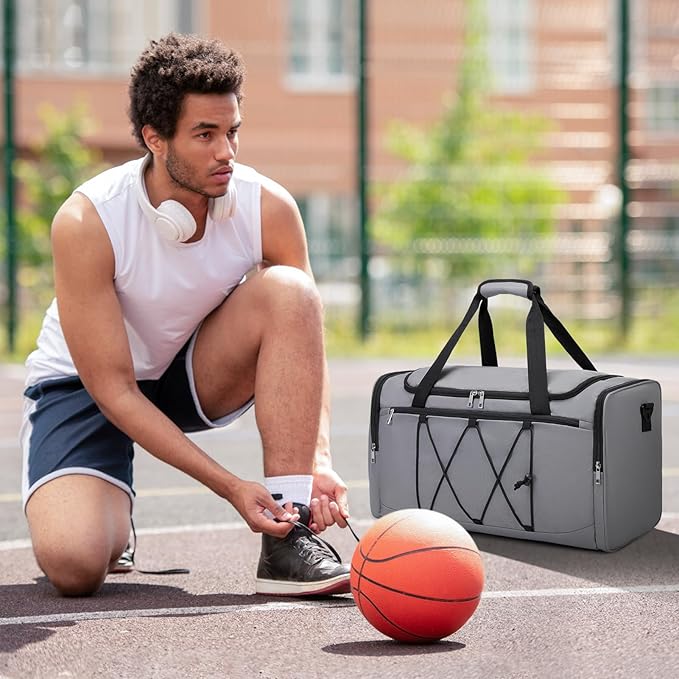 Sneaker Bag for Travel, Outdoor Sports Gym Bag Shoe Bag for 4 Pairs of Sneakers up to Size 14, Travel Duffel Bag with 3 Adjustable Dividers & Shoulder Strap, Sneakerhead Gift