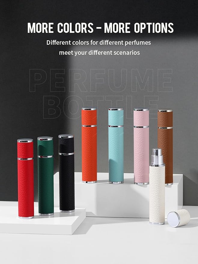 10ML Genuine Leather Atomizer Sprayer for Perfume - Portable Mini Cologne Sprayer for Woman Man - Perfume Travel Refillable Bottle,Travel Essential Fragrance Spray Bottle (Brown)