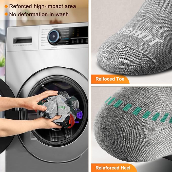 BULLIANT Compression Socks for Men 6Pairs, Athletic Crew Socks Cushioned For Men Sports Running-Arch Support