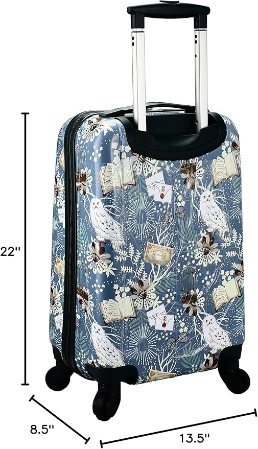 Bioworld Harry Potter Hedwig 20 Inch Blue Carry-on Luggage with rolling wheels