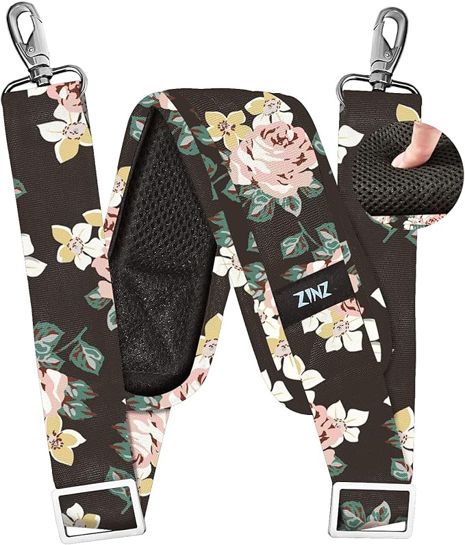 ZINZ 79 inch Shoulder Strap, Extra-thick Fixed Cushion Pad and Dual Clasps Universal Replacement Strap with Metal Swivel Hooks for Laptop Bags, Luggage Bags, Camera, Crossbody (200cm,Dark Rose)