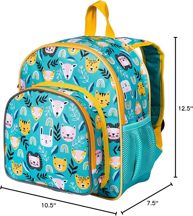 Wildkin 12-inch Kids Backpack – Padded, Adjustable, Ideal for Daycare & Travel - Party Animals
