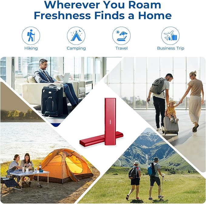 Wider Aluminum Toothbrush Travel Case, Portable Travel Toothbrush Holder, Durable Manual Toothbrush Box Container for Traveling, Bathroom, Camping, Business Trip, Red