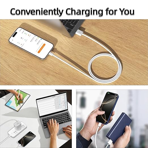 2Pack USB to USB C Cable for iPhone17/16/15,10ft Type A to Type C Nylon Braided Carplay Cord for iPhone17/16/15 Pro/MacBook/iPad Air/Mini/Pro/Samsung