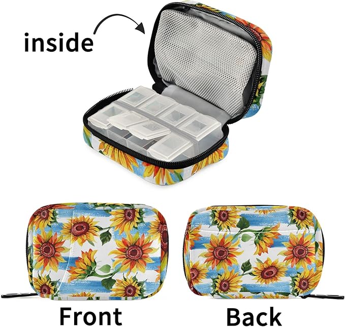 Pill Organizer Travel Weekly Small Cute Pill Box 7 Day Pill Case Vitamin Holder Pill Bottle Organizer