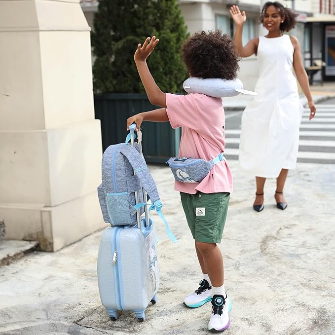 Nautica Kids Luggage - 18" Airline Approved Rolling Hardside Upright Carry-on Suitcase Set with Wheels (Polar Voyage | 5pc Travel Set)