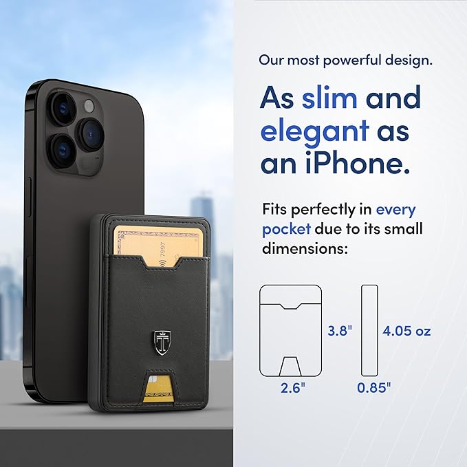 TRAVANDO Swype Slim Wallet for Men Metal RFID Blocking Mens Wallet Card Case (With AirTag* Pocket)