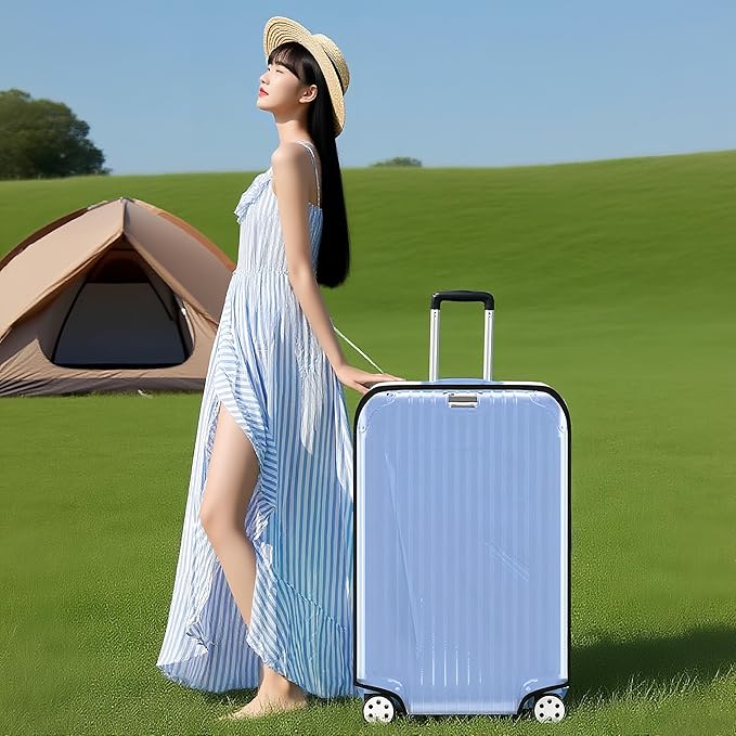 Luggage Cover Clear PVC Suitcase Covers for Luggage Thick Transparent Waterproof Suitcase Protector with Large for 20"/24"/28" inch