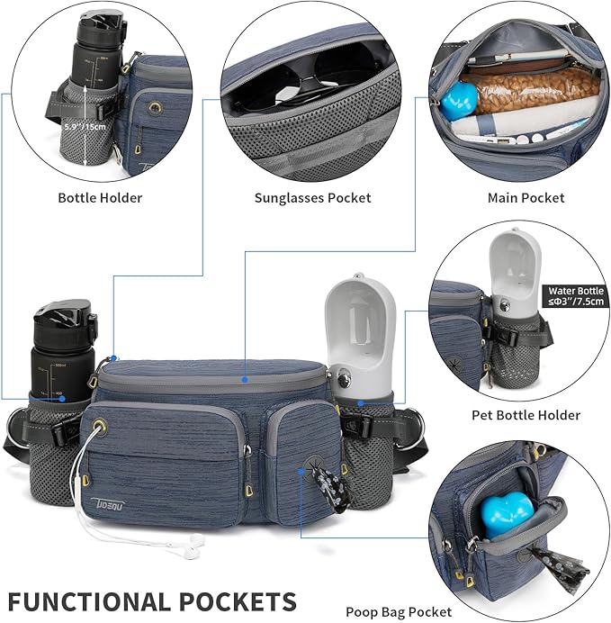 TUDEQU Hiking Fanny Pack for Men Women Large Hiking Waist Packs Mens Fanny Pack Crossbody Waist Bag for Men for Travel