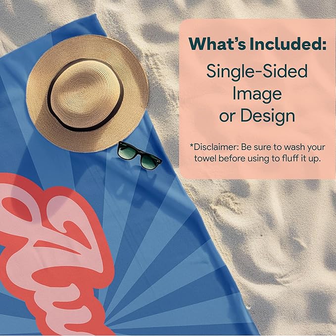 Winslow & Brody Ships Next Day - Personalized Beach Towel for Kids & Adults - Printed in USA - Custom Towels with Picture and Text - Quick Dry Pool Towels - Cotton/Poly Blend - 30" x 60" - Retro