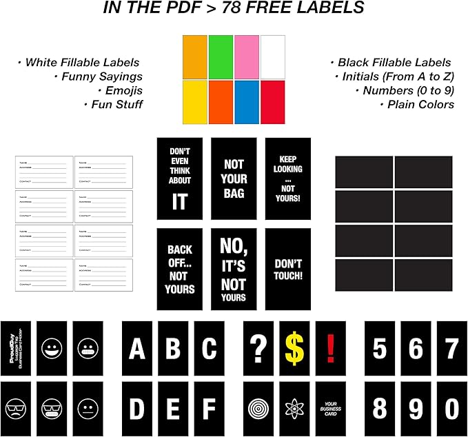 Luggage Tags Business Card Holder by TUFFTAAG - Durable Travel ID Bag Tag, Secure & Flexible, Perfect for Suitcases, Backpacks, and Carry-Ons, Easy Identification