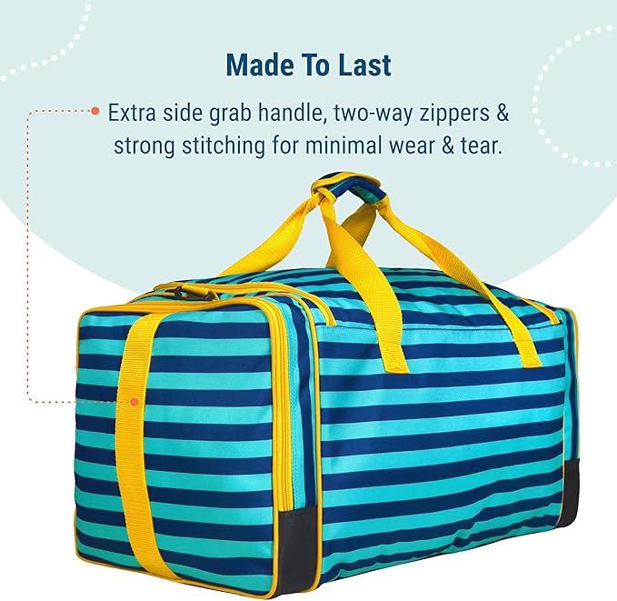 Wildkin Kids Weekender Duffel Bag – Carry-On Size for School, Travel, & Sleepovers