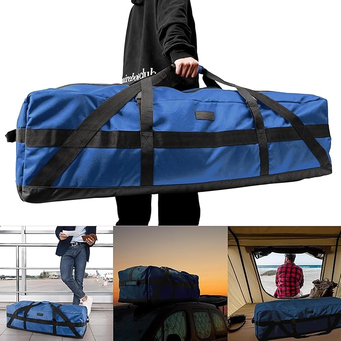 Fitdom 106L 45" Heavy Duty Extra Large Duffle with Upgrade Zipper, Durable & Water Resistant. Perfect as Camping Travel Storage Tent Storage Sports Equipment Bag For Coaches & More