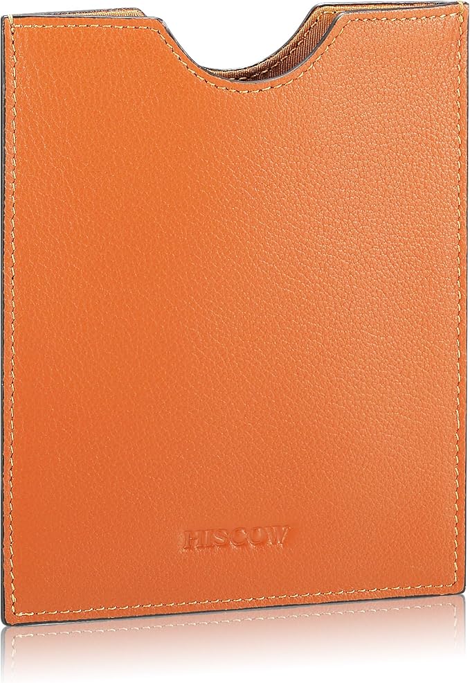 HISCOW Minimalist Passport Sleeve - Italian Calfskin (Tan)